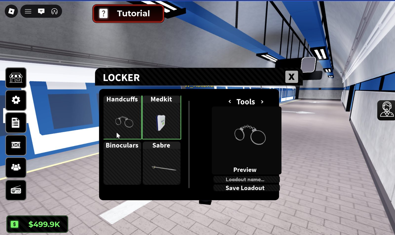 Locker UI, tools tab
