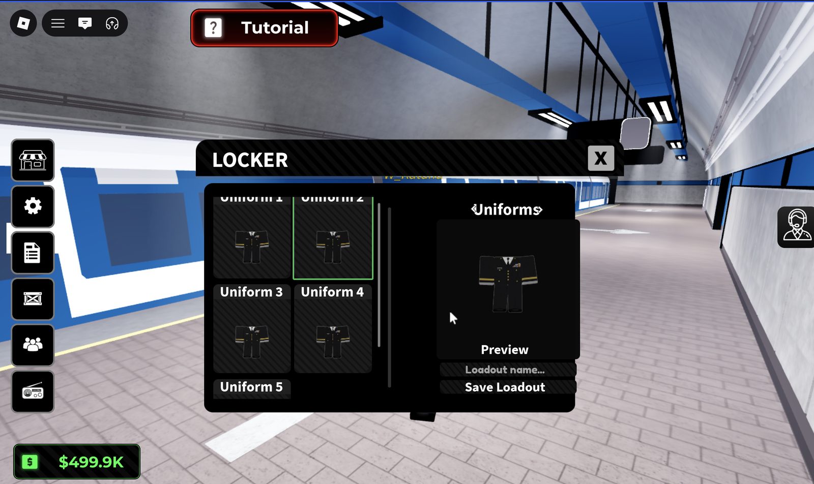 Locker UI, uniforms tab