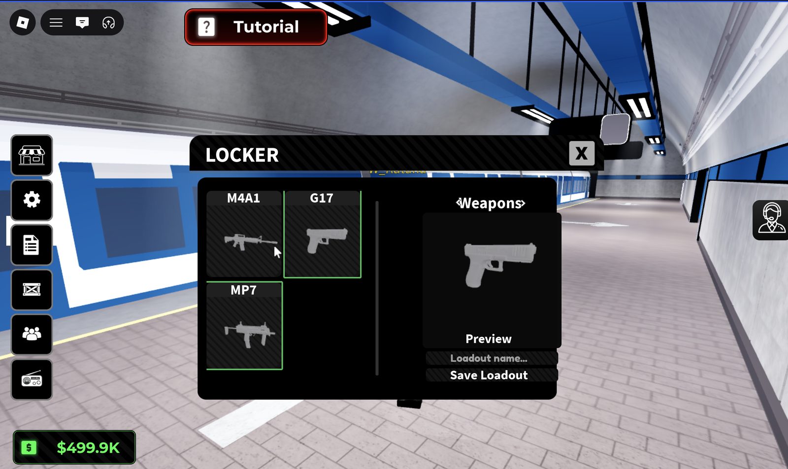 Locker UI, weapons tab