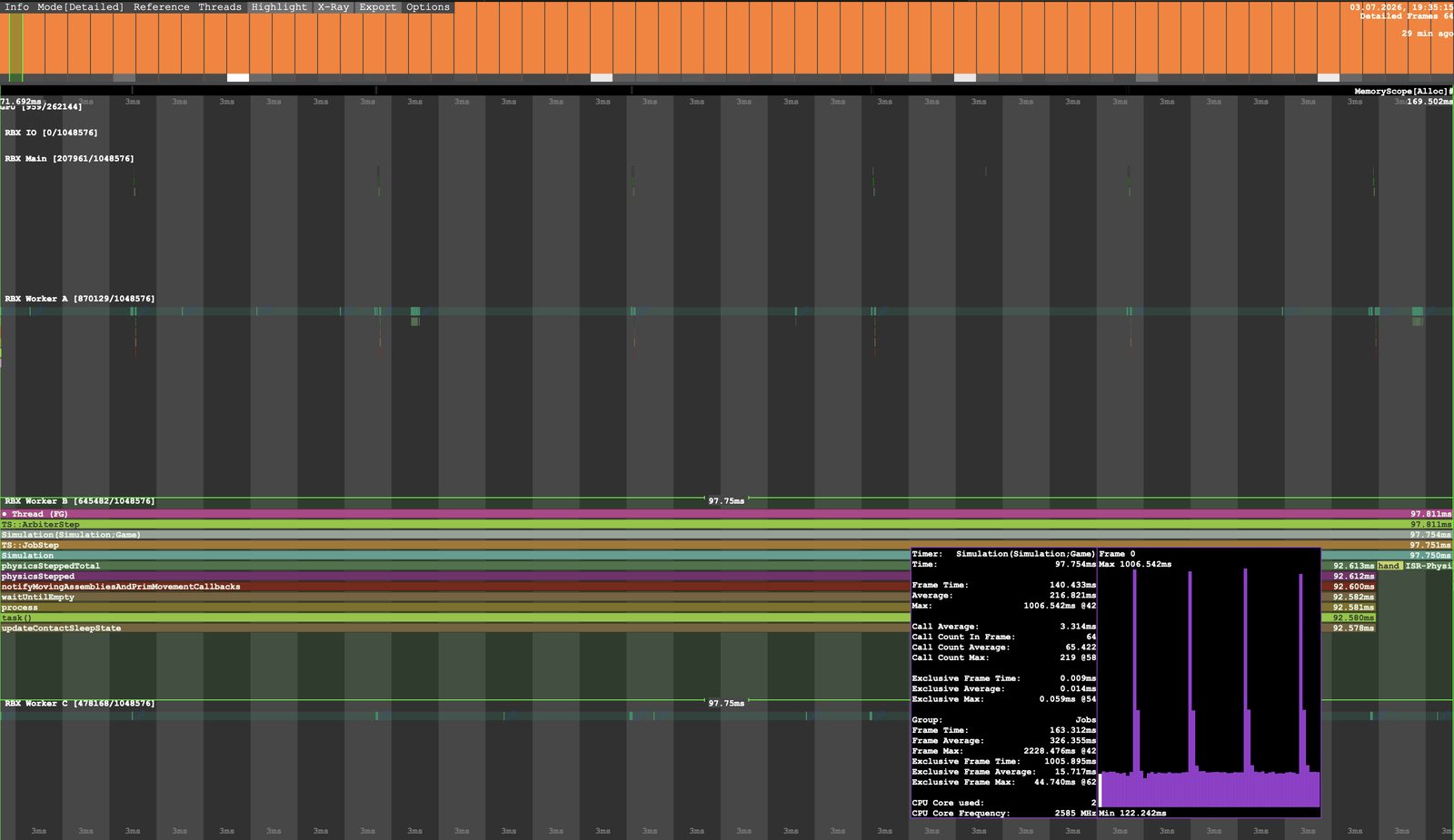 MicroProfiler capture before the fix